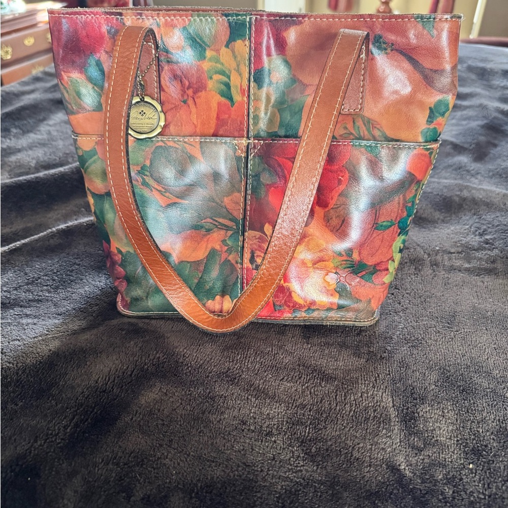 Patricia Nash Multicolor Floral Leather Tote